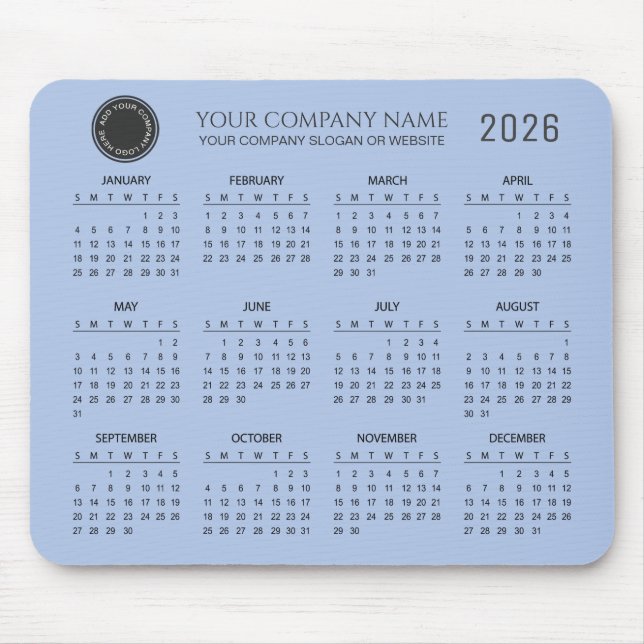 Alfombrilla De Ratón Create Your Own 2026 Company Calendar |  (Frente)