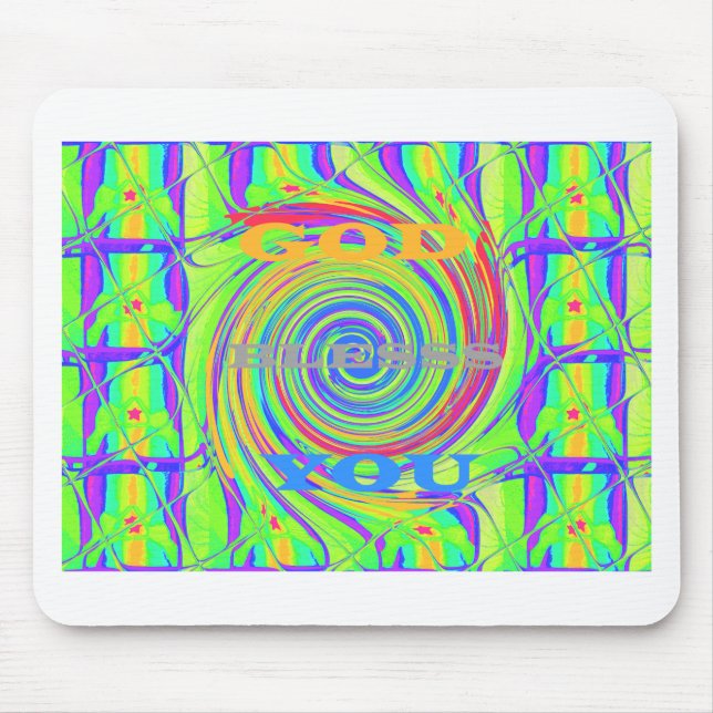 Alfombrilla De Ratón Create Your Own God Bless You Inspirational Text (Frente)