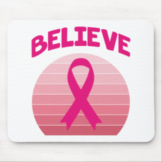 Alfombrilla De Ratón Cree en la cinta rosa retro