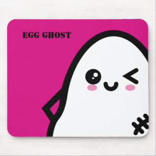 Alfombrilla De Ratón Creepy Egg Ghost Halloween Añadir su nombre