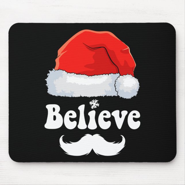 Alfombrilla De Ratón Creer Navidades Papá Noel Navidad Familiar Hombres (Frente)