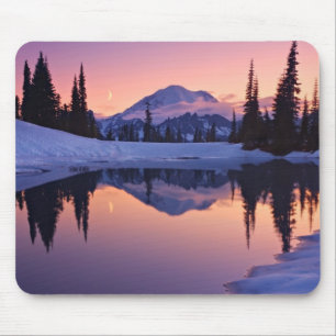 Alfombrilla De Ratón Crepúsculo, el Tarn y luna creciente