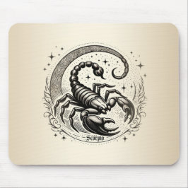 Alfombrilla De Ratón Crescente de Escorpión Astrología Zodiaco Escorpio