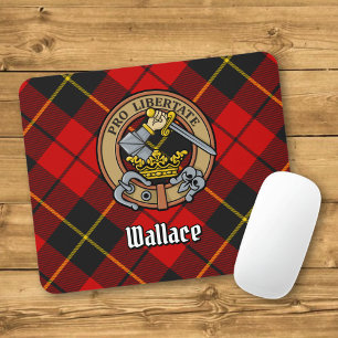 Alfombrilla De Ratón Crest del clan Wallace sobre tartán