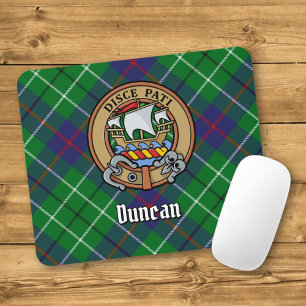 Alfombrilla De Ratón Crestón del Clan Duncan sobre tartán