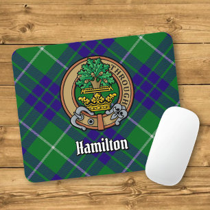 Alfombrilla De Ratón Crestón del Clan Hamilton sobre tartán de caza