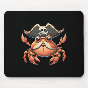 Alfombrilla De Ratón Criatura Marina Divertida Océano Pirata Cangrejo C
