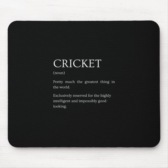 Alfombrilla De Ratón Cricket Definition - Funny Sarcastic Cricket Expla (Frente)