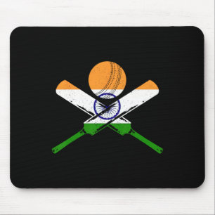 Alfombrilla De Ratón Cricket India Bandera India Vintage Cricketer