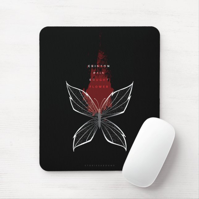 Alfombrilla De Ratón Crimson Rain Buscan Flor Mariposa (Con ratón)