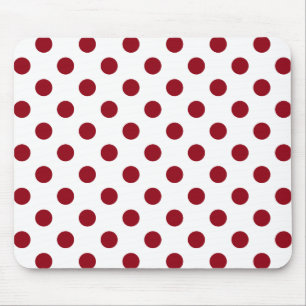 Alfombrilla De Ratón Crimson Red Polka Doce Círculos