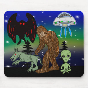 Alfombrilla De Ratón Criptid, OVNI, Pie Grande, Chupacabra, Alien Mothm