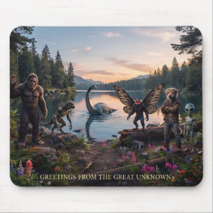 Alfombrilla De Ratón Criptidos   Bigfoot, Chupa, Hombre Polilla, Loch D