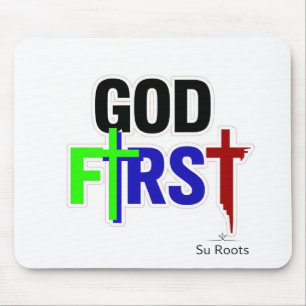 Alfombrilla de ratón cristiana God First de Su Roo