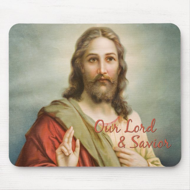 Alfombrilla De Ratón Cristiano, Jesucristo nuestro salvador, religioso  (Frente)