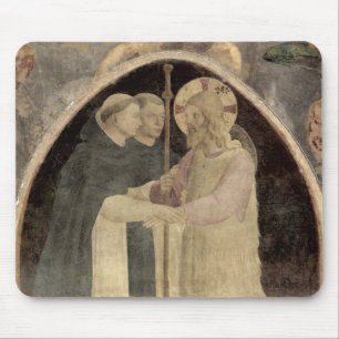 Alfombrilla De Ratón Cristo acoge con satisfacción a dos frailes