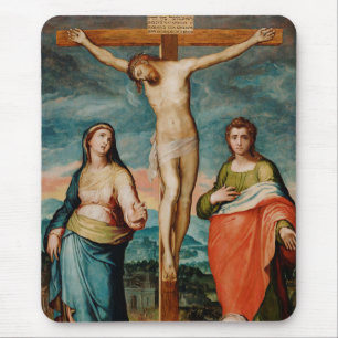 Alfombrilla De Ratón Cristo en la cruz con los santos