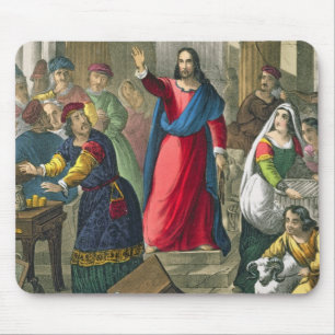 Alfombrilla De Ratón Cristo limpia el templo, de un b impreso biblia