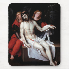 Alfombrilla De Ratón Cristo muerto apoyado por dos ángeles (Ribalta)