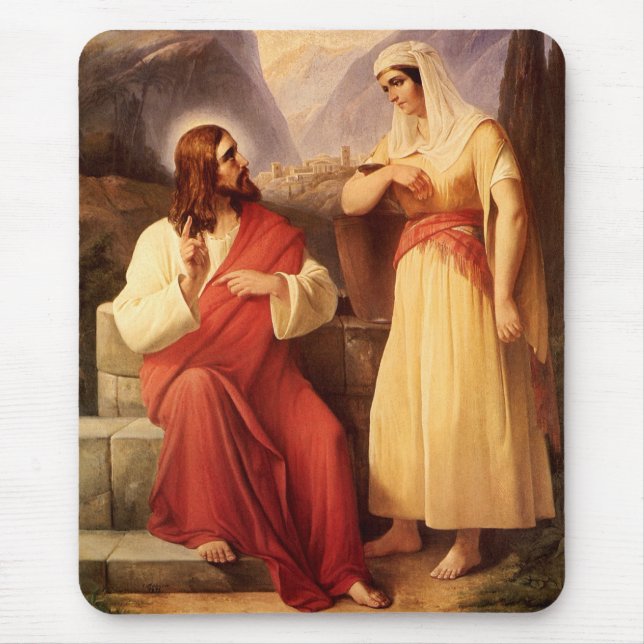 Alfombrilla De Ratón Cristo y el samaritano por Christian Schleisner (Frente)