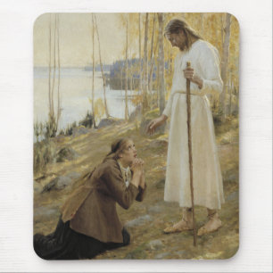 Alfombrilla De Ratón Cristo y María Magdalena en el campo finlandés