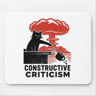 Alfombrilla De Ratón Crítica Constructiva de Gato Divertido Meme de Lin