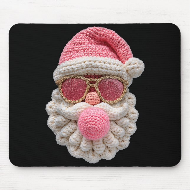 Alfombrilla De Ratón Crochet Santa Blowing Bubble Gum Christmas Girly K (Frente)