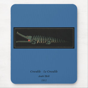 Alfombrilla De Ratón Crocodile - Antiquarian Colorful Book Illustration