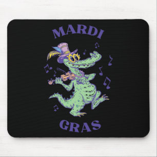 Alfombrilla De Ratón Crocodile Mardi Grawr Costume Mardi Gras Gator Hom
