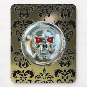 Alfombrilla De Ratón CROMA SKULL, Damasco, Agitación gris