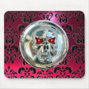 Alfombrilla De Ratón CROMA SKULL, Damasco, rubí rojo rosado