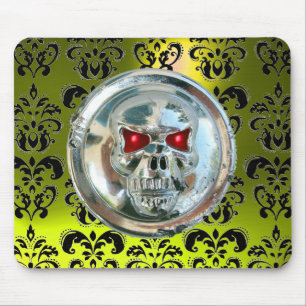 Alfombrilla De Ratón CROMA SKULL, Damask, Topo Amarillo