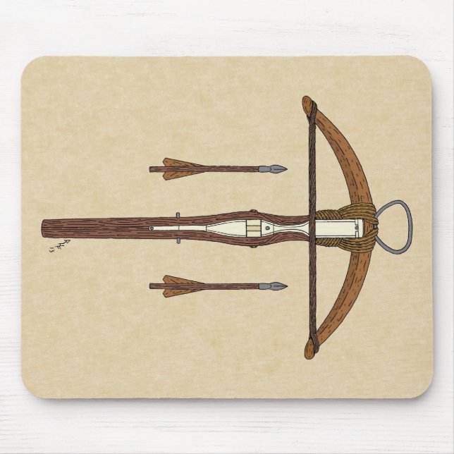Alfombrilla De Ratón Crossbow medieval con pernos (Frente)