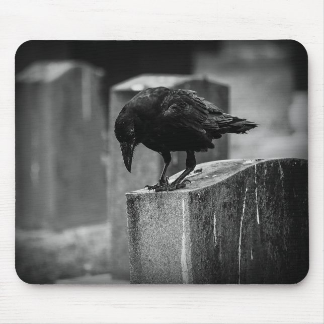 Alfombrilla De Ratón Crow en el cementerio caído (Frente)