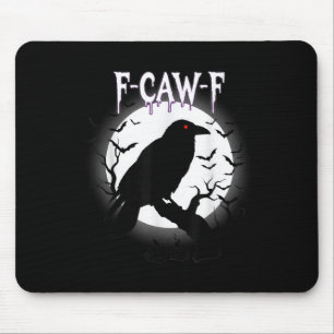 Alfombrilla De Ratón Crow gótico F-caw-f Moon Halloween Tee