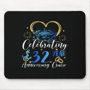 Alfombrilla De Ratón Crucero de aniversario de 32 años 32.º aniversario