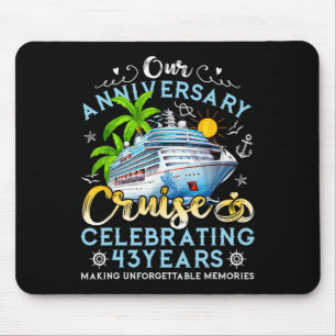 Alfombrilla De Ratón Crucero de aniversario feliz celebrando 43 años pa