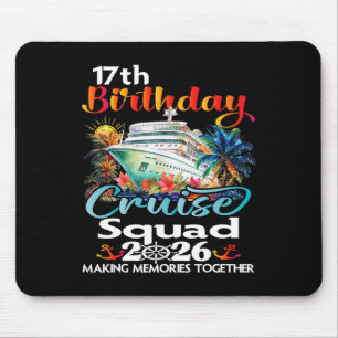 Alfombrilla De Ratón Crucero de cumpleaños número 17 amigos familia vac