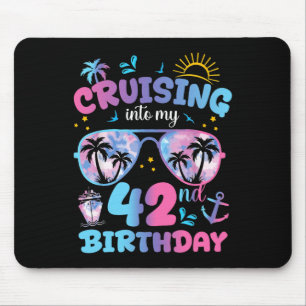 Alfombrilla De Ratón Crucero de Tie Dye hacia mi cumpleaños número 42 S