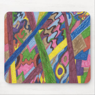 Alfombrilla De Ratón "Cruces Mosaicas" Resumen de arte
