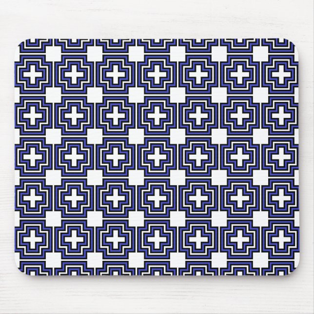 Alfombrilla De Ratón Cruces y plazas azules - Mousepad (Frente)
