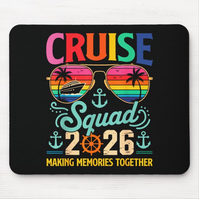 Alfombrilla De Ratón Cruise Squad 2026 Family Group Matching Summer Vac (Frente)