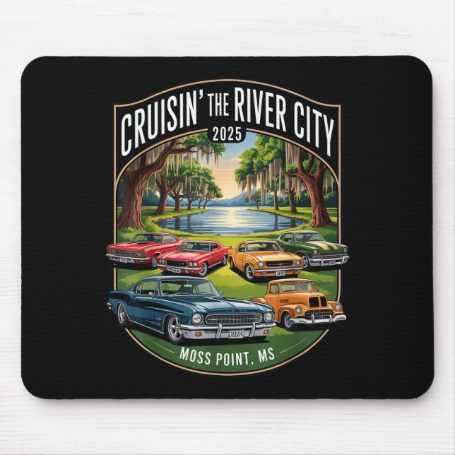 Alfombrilla De Ratón Cruisin The River City 2025 Moss Int Ms Clic Car D (Frente)