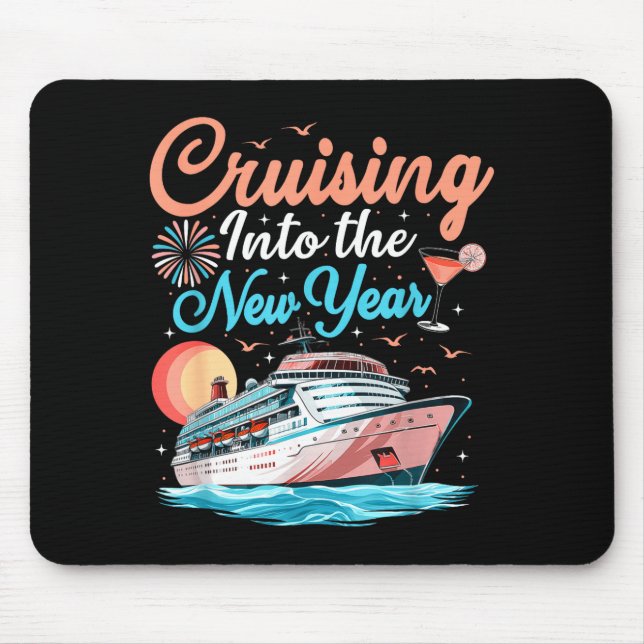 Alfombrilla De Ratón Cruising Into New Years Eve Party Countdown Happy  (Frente)