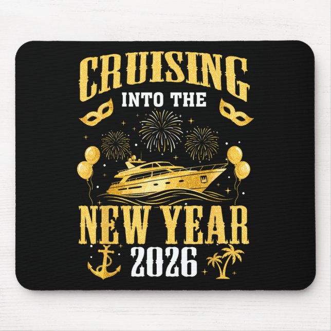 Alfombrilla De Ratón Cruising Into The New Year 2026 New Year Eve Famil (Frente)