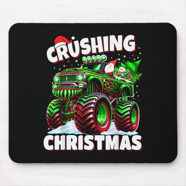 Alfombrilla De Ratón Crushing Christmas Truck For Boys Kids Holiday  (Frente)
