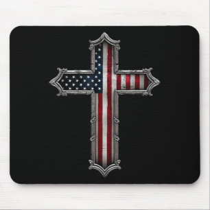 Alfombrilla De Ratón Cruz bandera Estados Unidos Cristiano Religioso Es