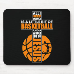 Alfombrilla De Ratón Cruz Cristiana de Baloncesto