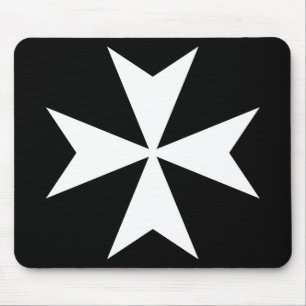 Alfombrilla De Ratón Cruz de Malta blanca