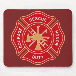 Alfombrilla De Ratón Cruz de Malta Emblema Bombero
